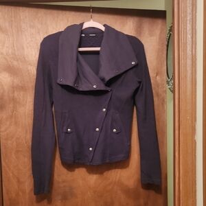 Maurices Dark Gray Moto Snap Jacket Size Small